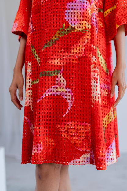 Vermilion Orchids Dress