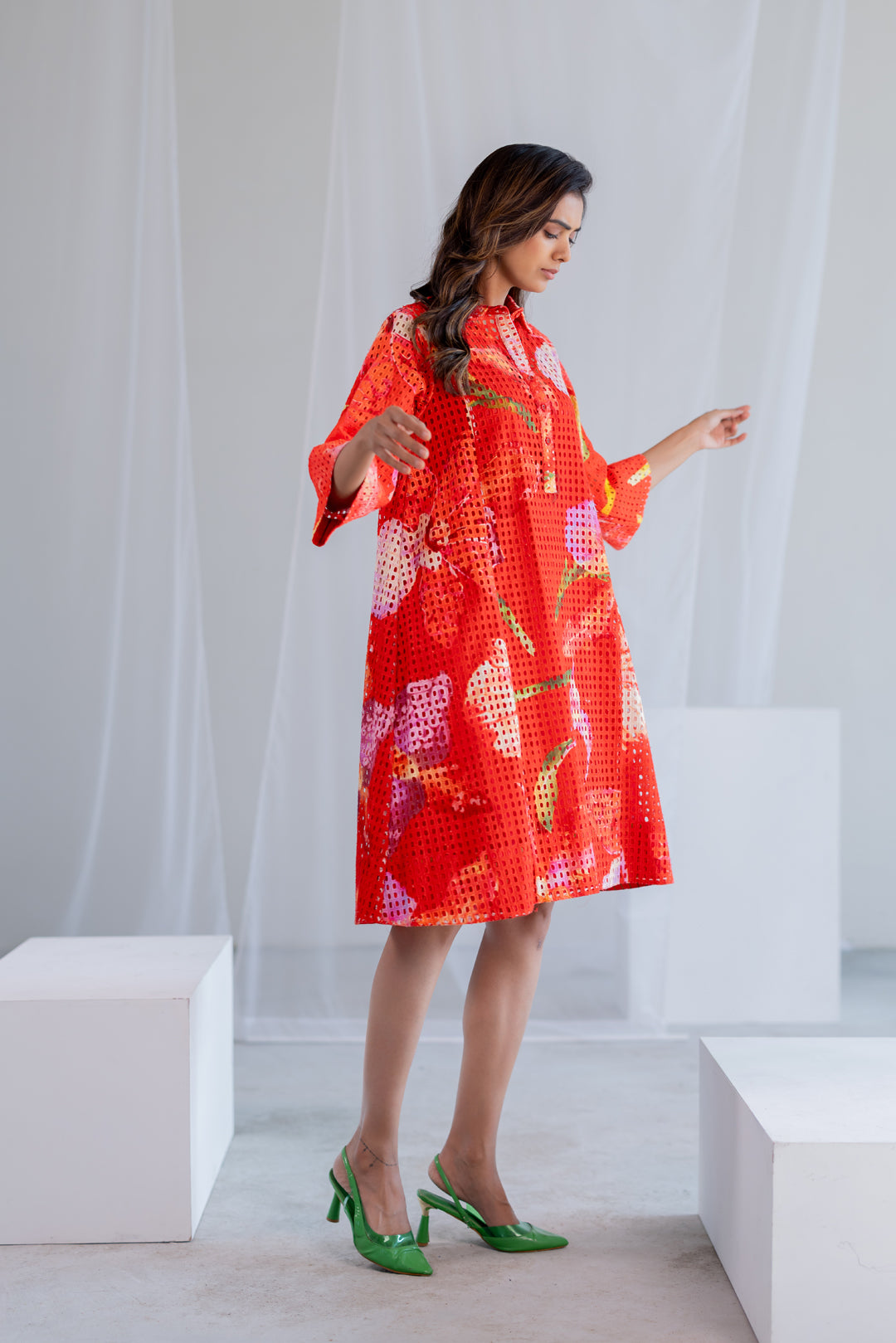 Vermilion Orchids Dress