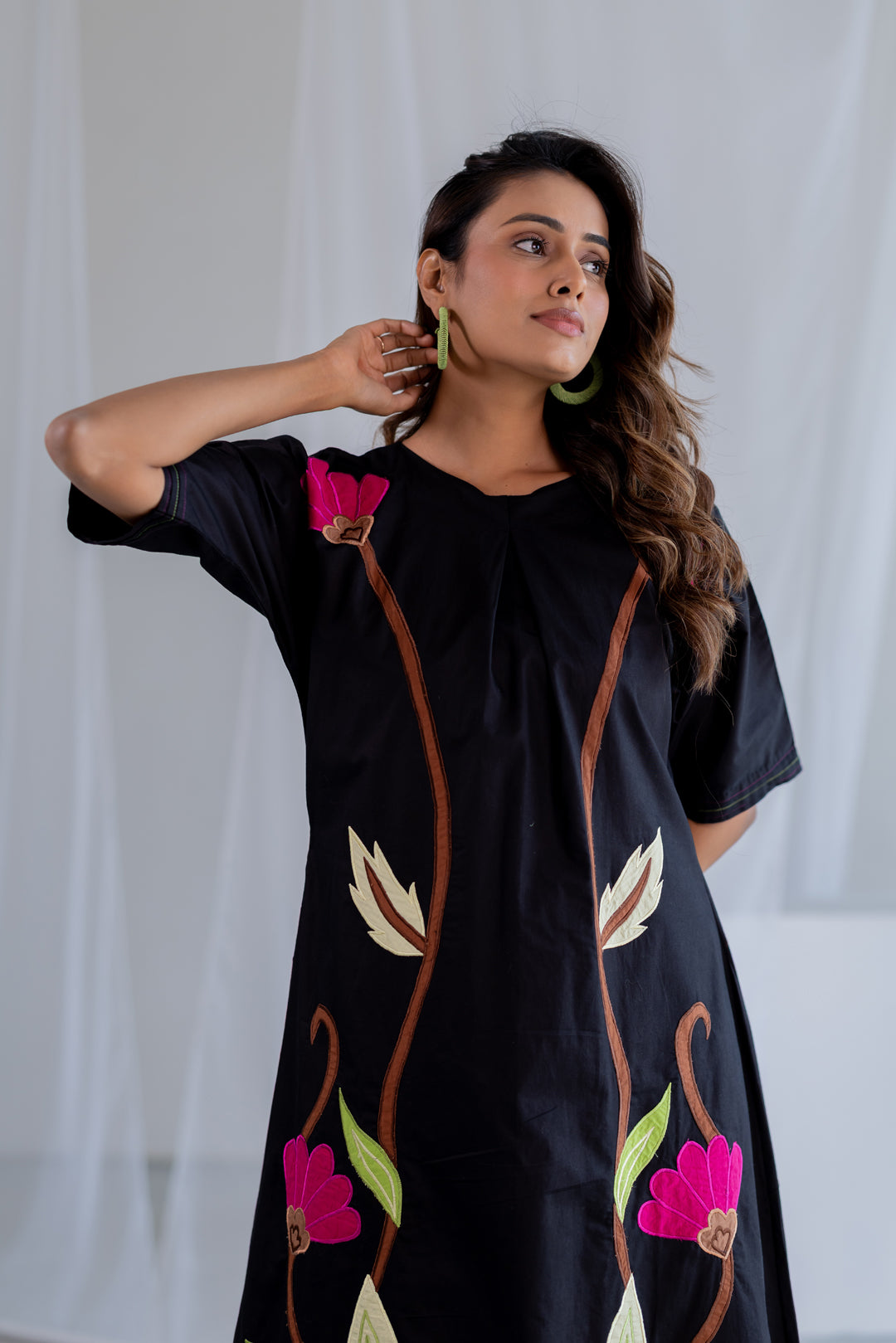 Flowers on Embers Applique Dress