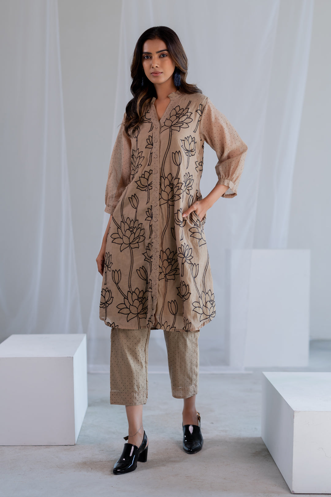 Sand Lotus Tunic Set