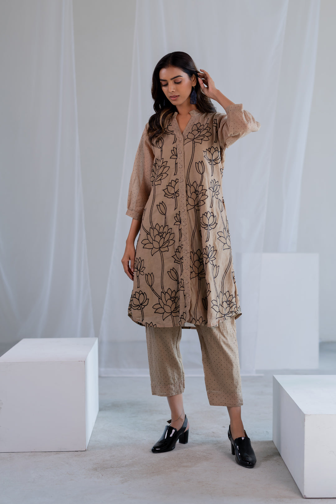 Sand Lotus Tunic Set