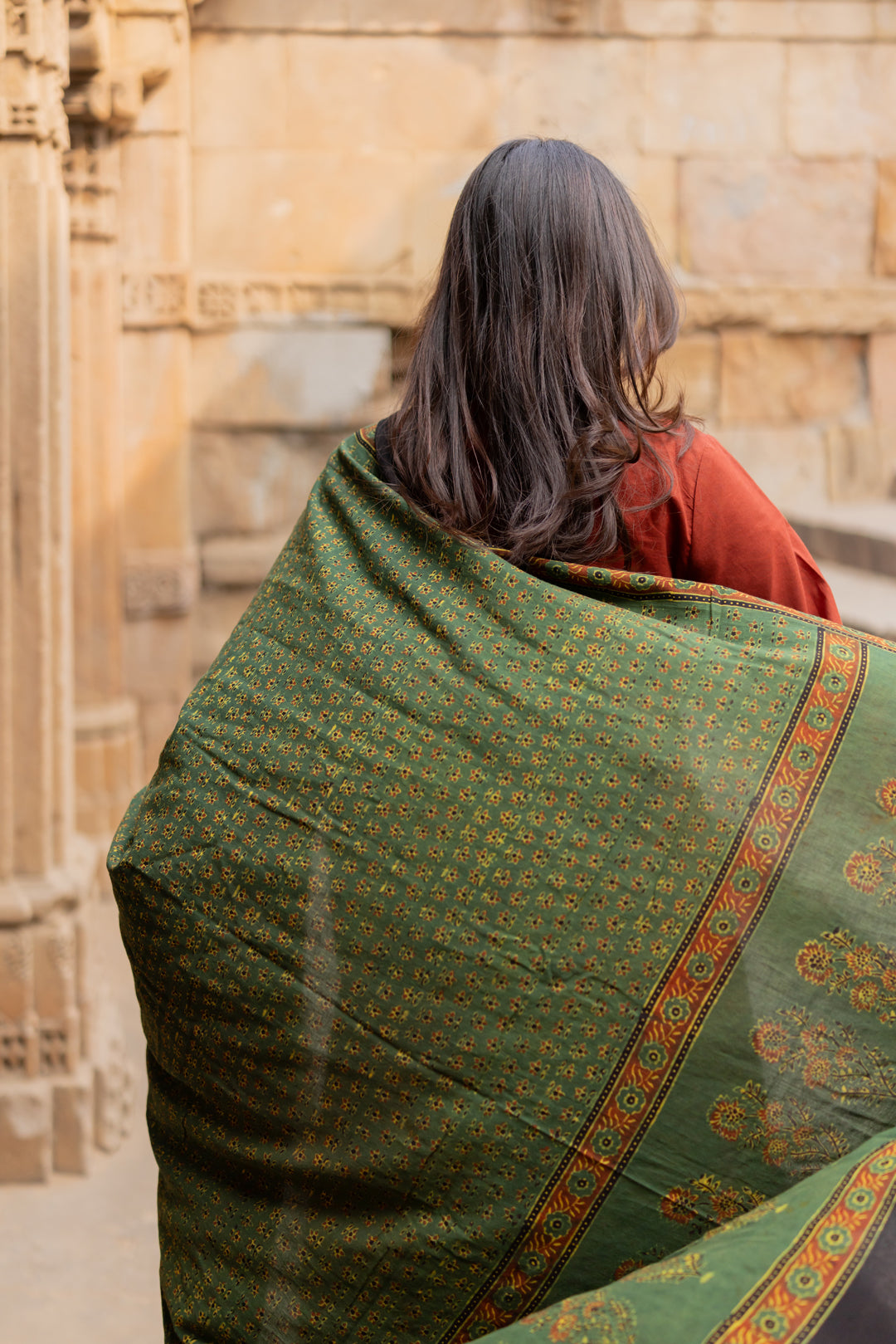 Sindhur Earth Kurta Set with Ajrakh Dupatta