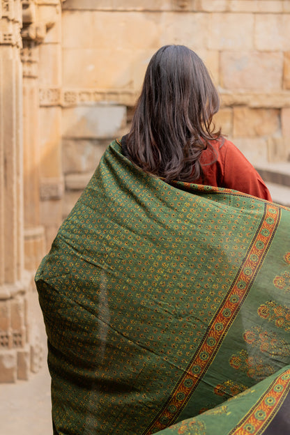 Sindhur Earth Kurta Set with Ajrakh Dupatta