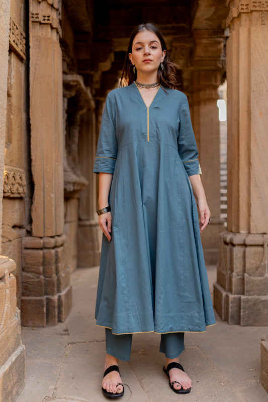 Teal Dune Kalidaar Set