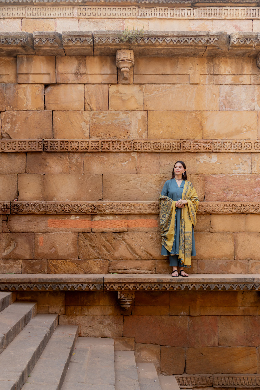 Teal Dune Kalidaar Set