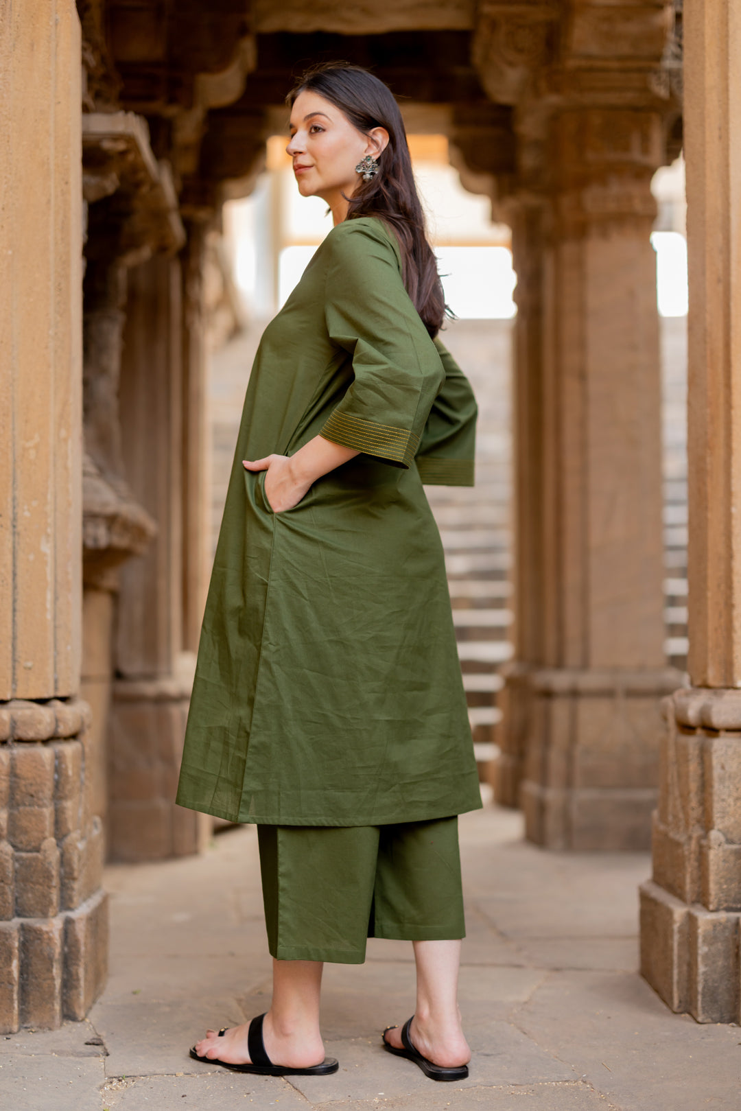 Kutch Green Kurta Set