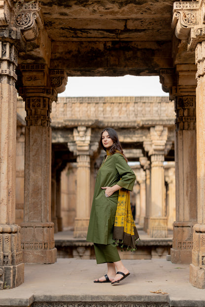 Kutch Green Kurta Set