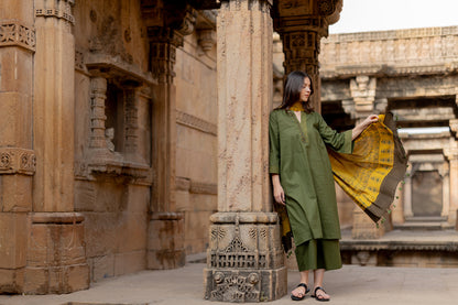 Kutch Green Kurta Set