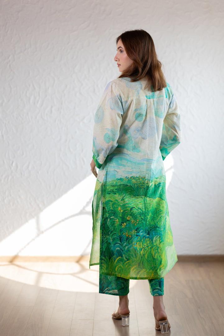 Vincent Landscape Buttondown Tunic Set