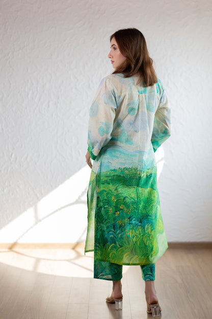 Vincent Landscape Buttondown Tunic Set