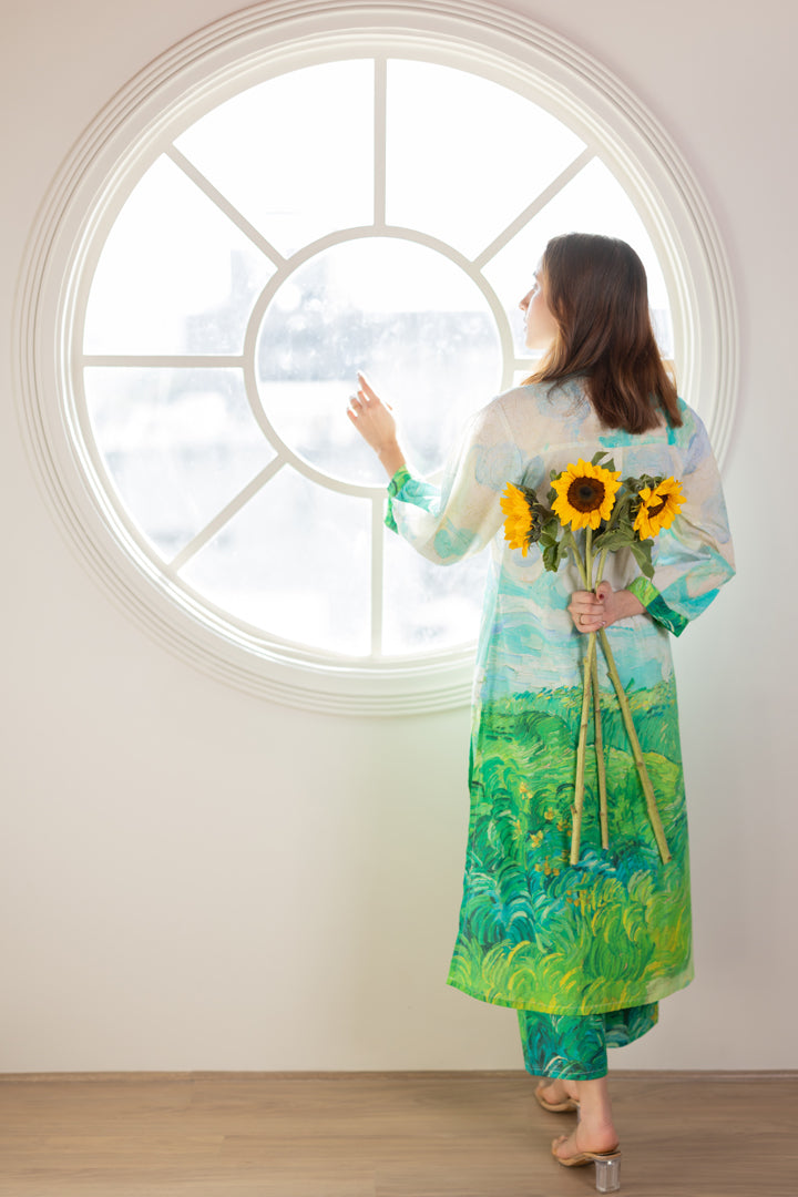 Vincent Landscape Buttondown Tunic Set