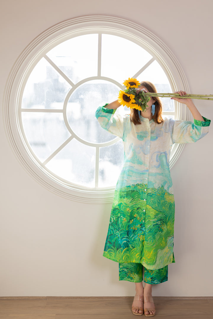 Vincent Landscape Buttondown Tunic Set