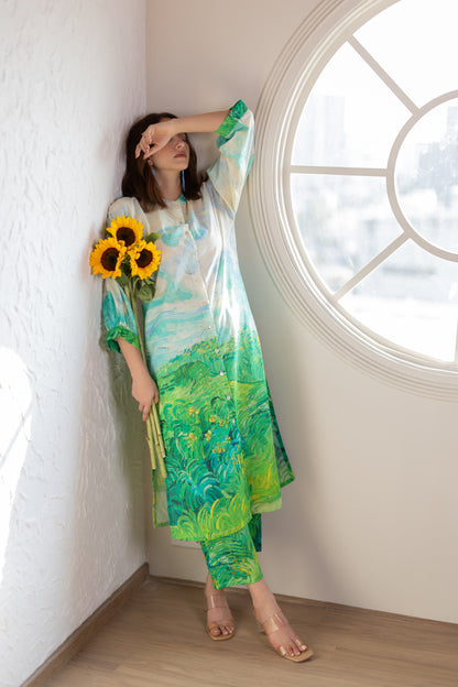 Vincent Landscape Buttondown Tunic Set