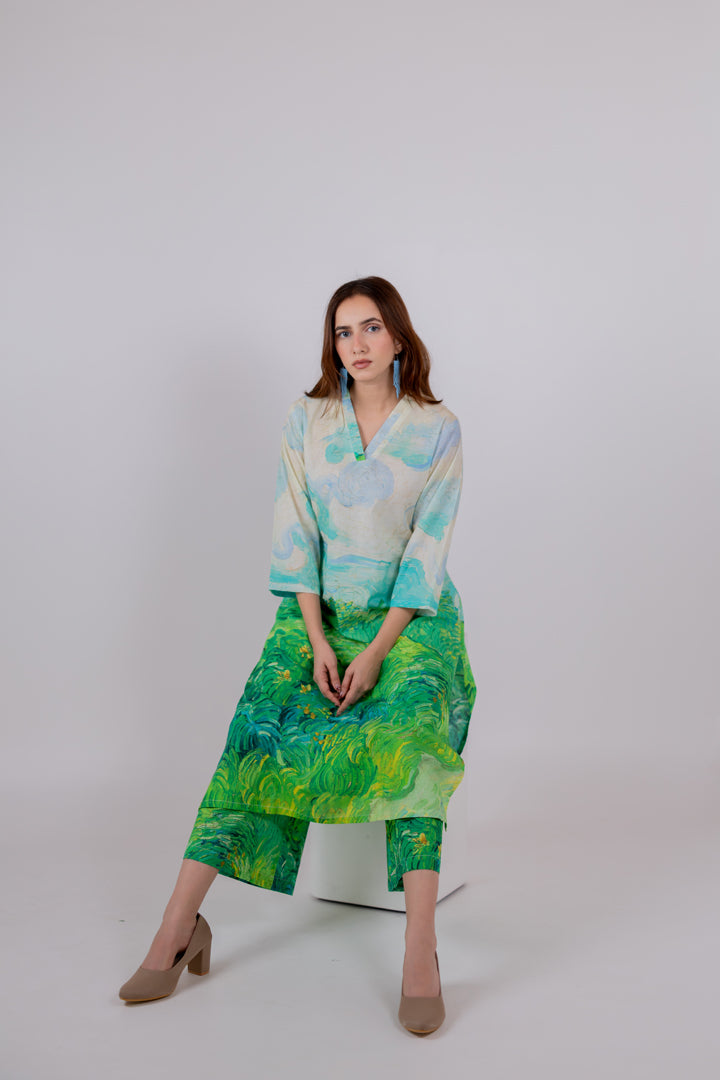 Vincent Landscape Kurta Set