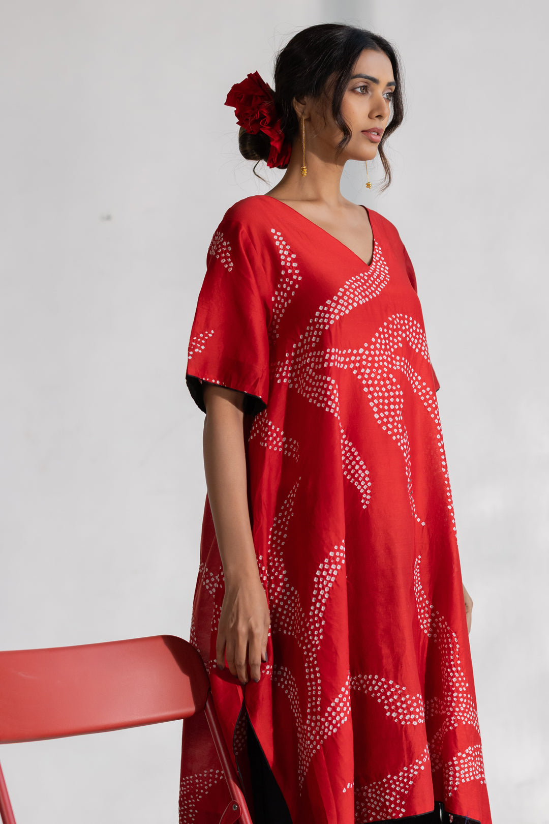 Poppy Fields Bandhani Kurta Set