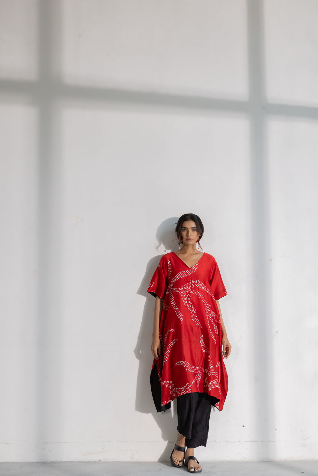 Poppy Fields Bandhani Kurta
