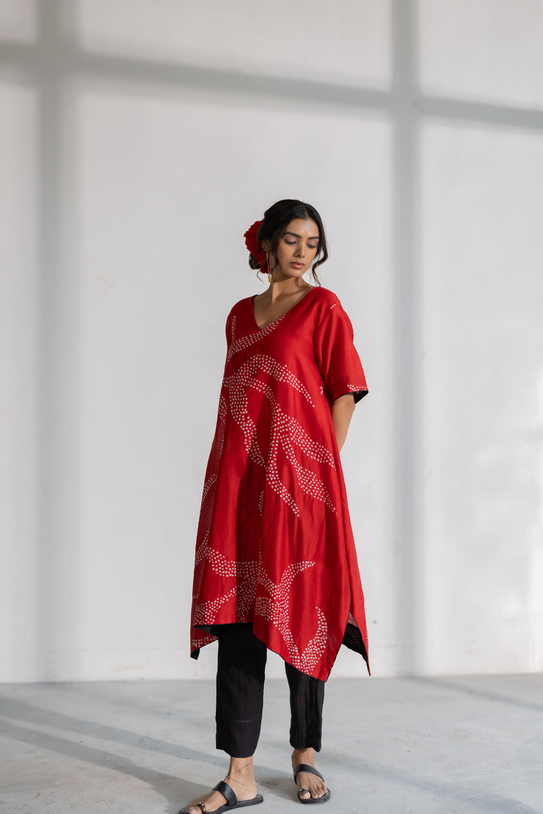 Poppy Fields Bandhani Kurta Set