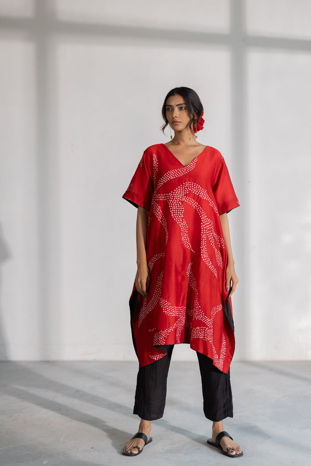 Poppy Fields Bandhani Kurta Set