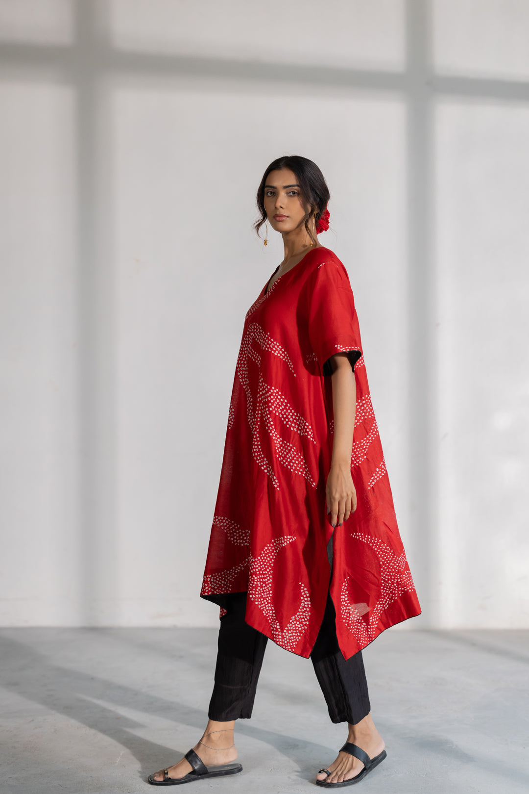 Poppy Fields Bandhani Kurta