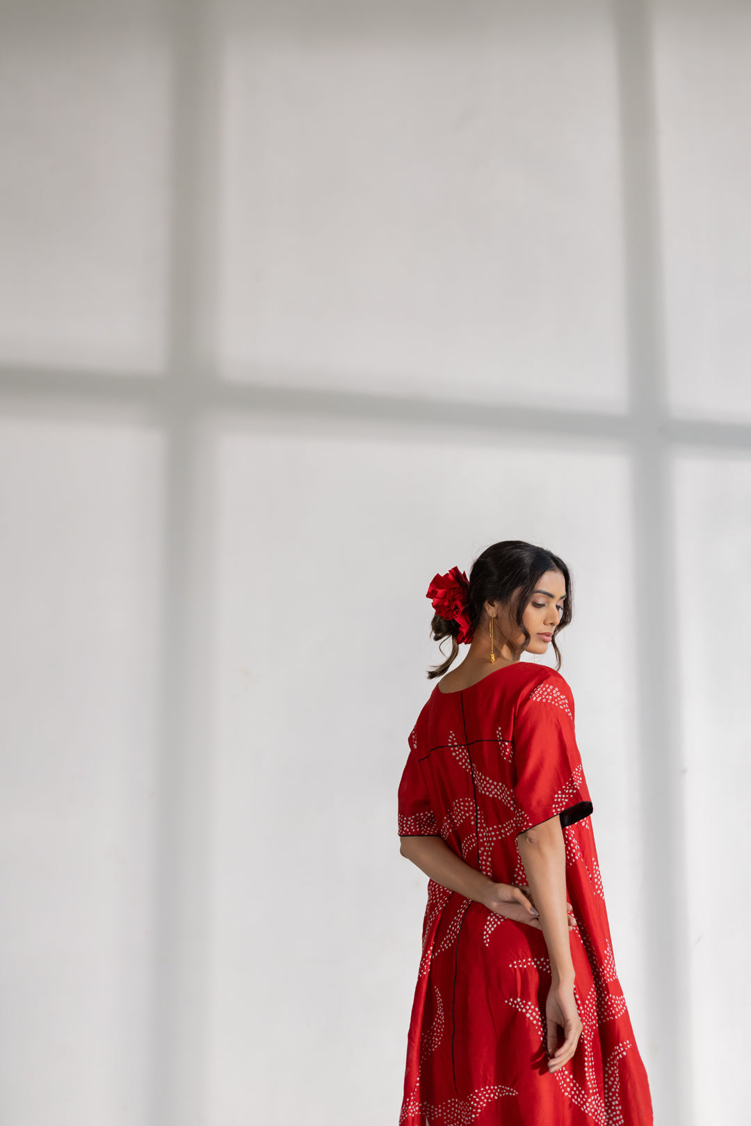 Poppy Fields Bandhani Kurta