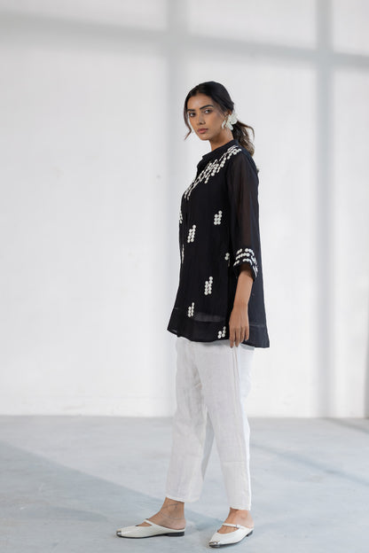 Onyx Dewdrop Shirt and Linen Pants Set