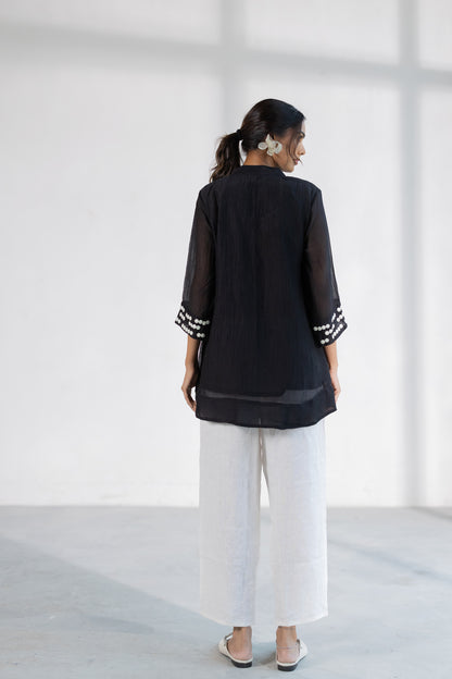 Onyx Dewdrop Shirt and Linen Pants Set