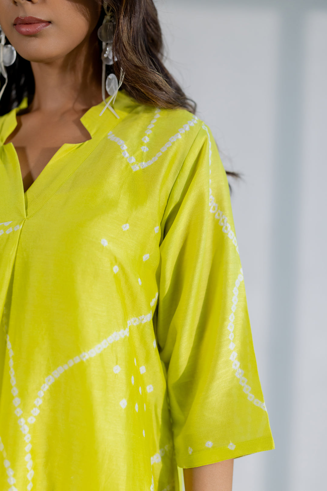 Citron Bandhani Kurta