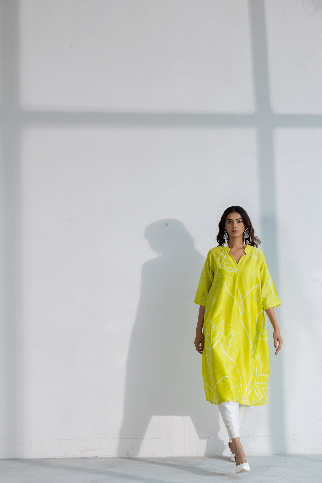 Citron Bandhani Kurta
