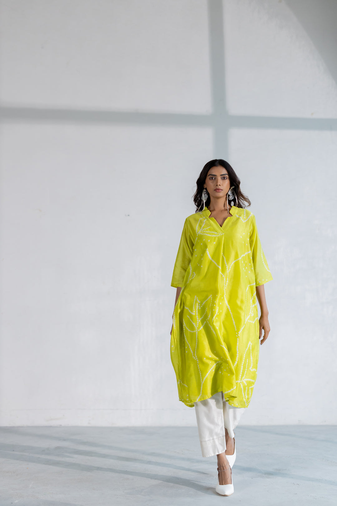 Citron Bandhani Kurta