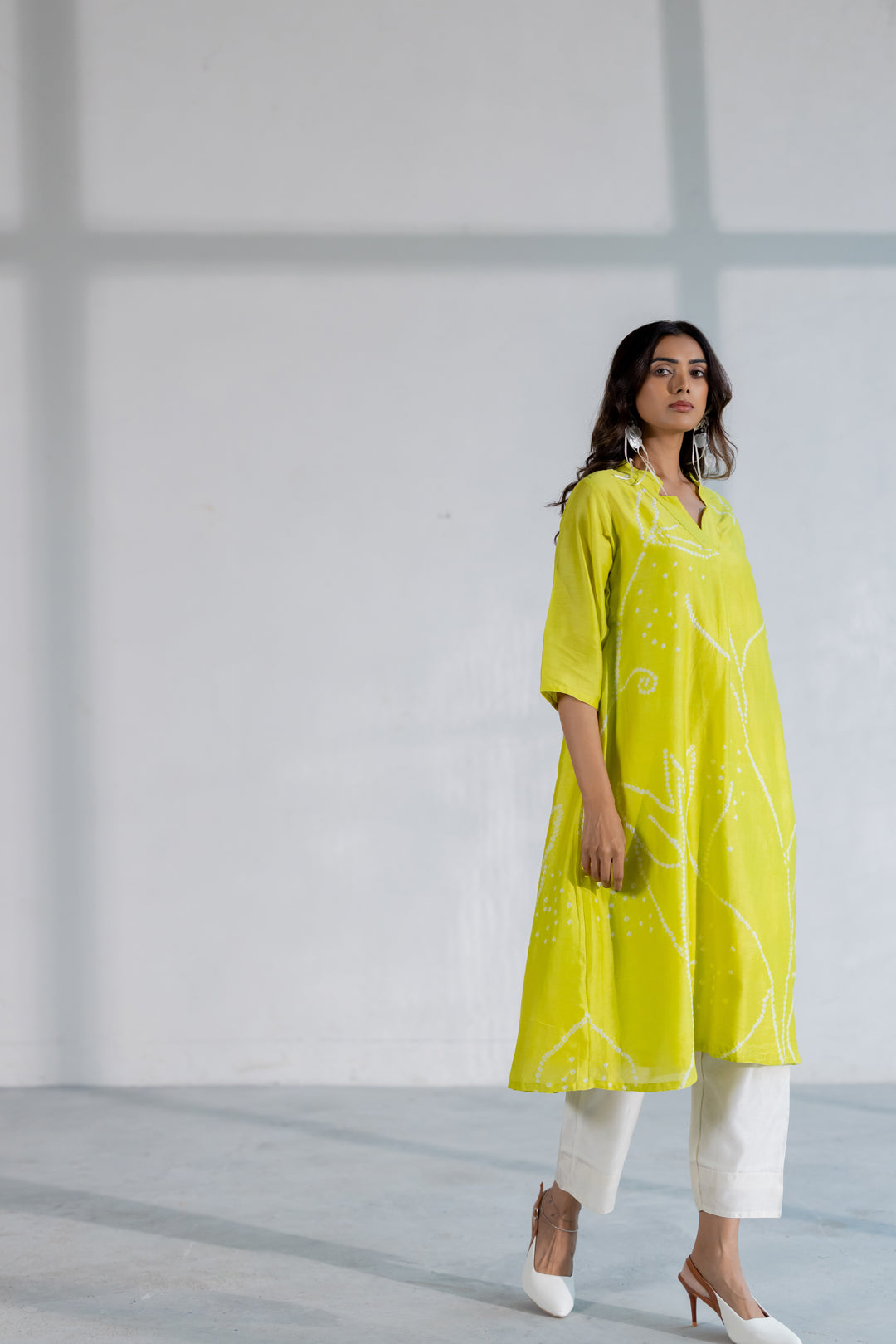 Citron Bandhani Kurta