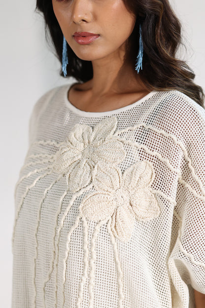Petalwork Mesh Top