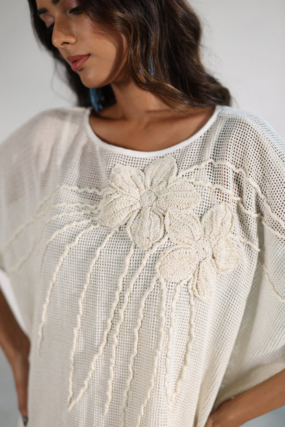 Petalwork Mesh Top