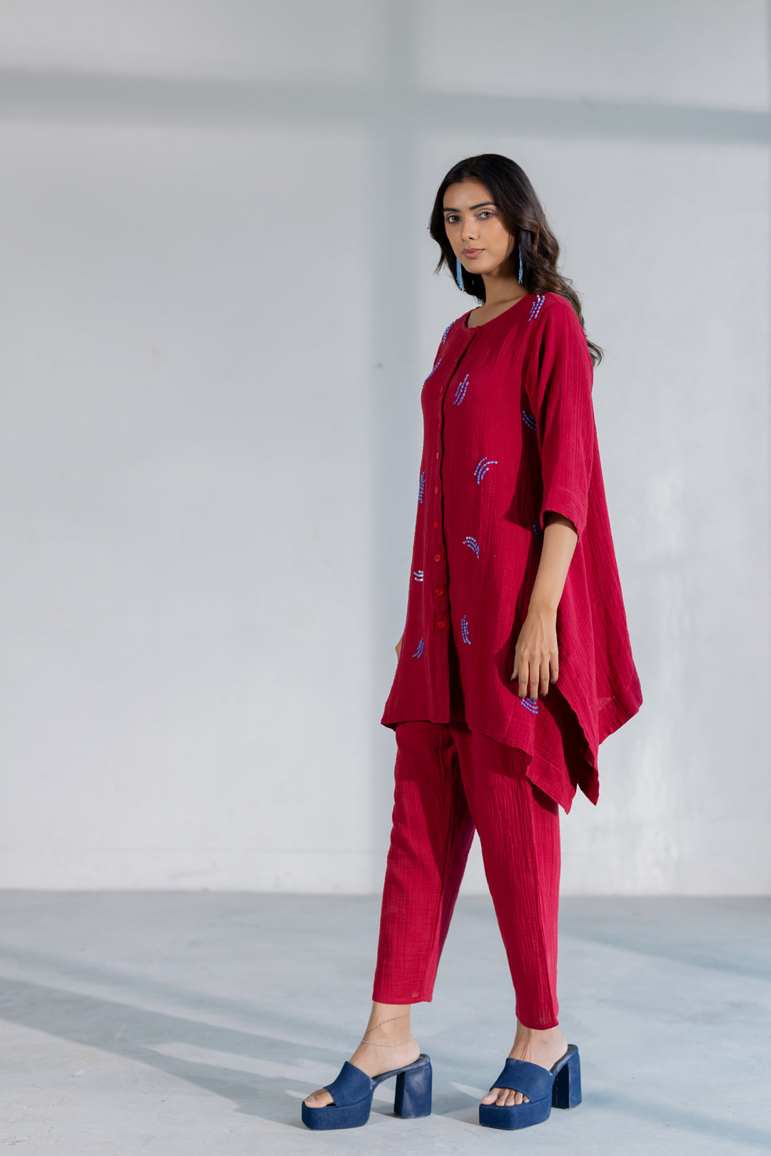 Ruby Dewdrop Crinkle Co-Ord