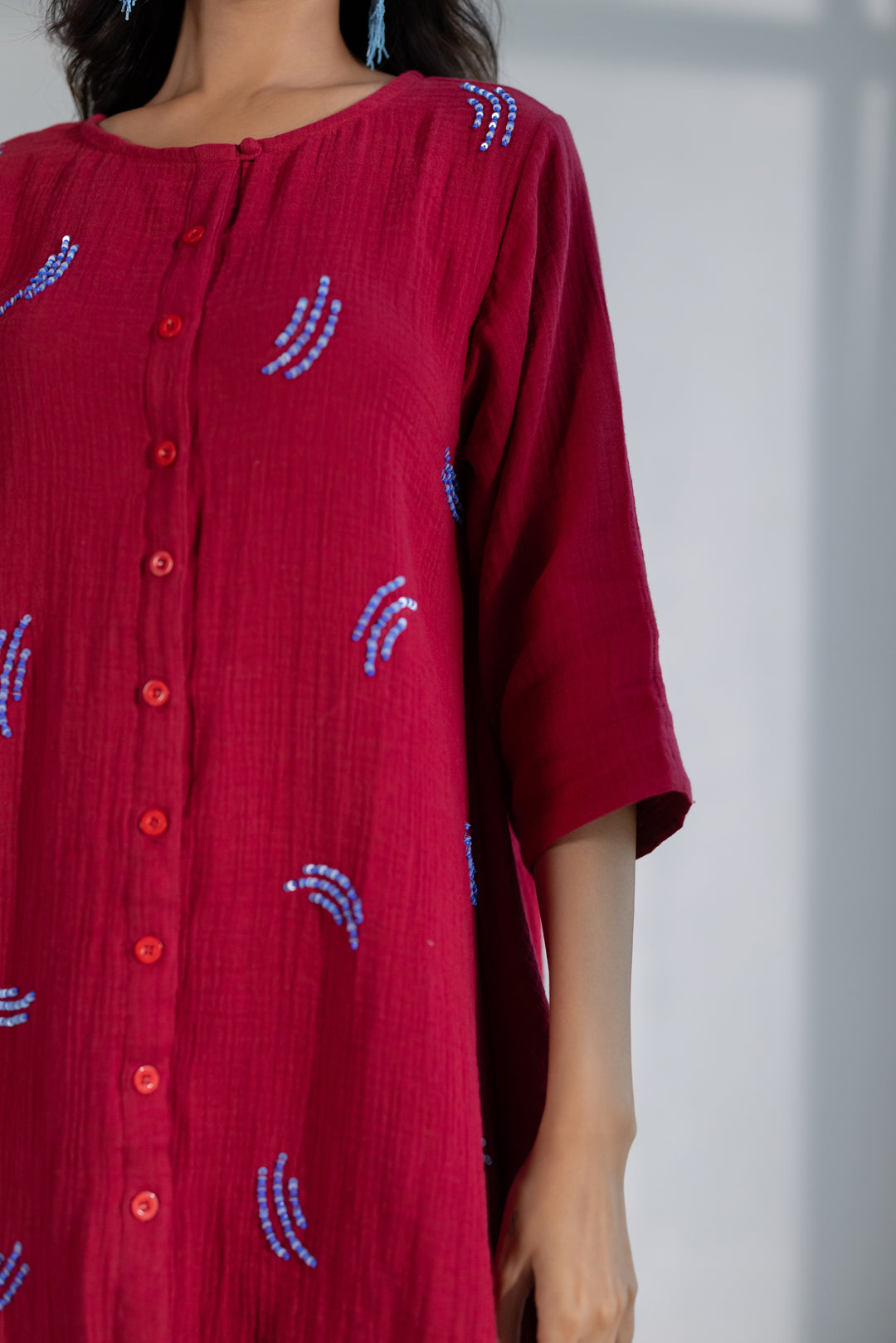 Ruby Dewdrop Crinkle Co-Ord
