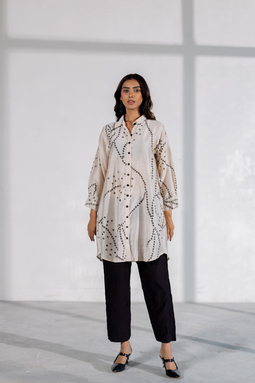 Ivory Wander Bandhani Shirt Set
