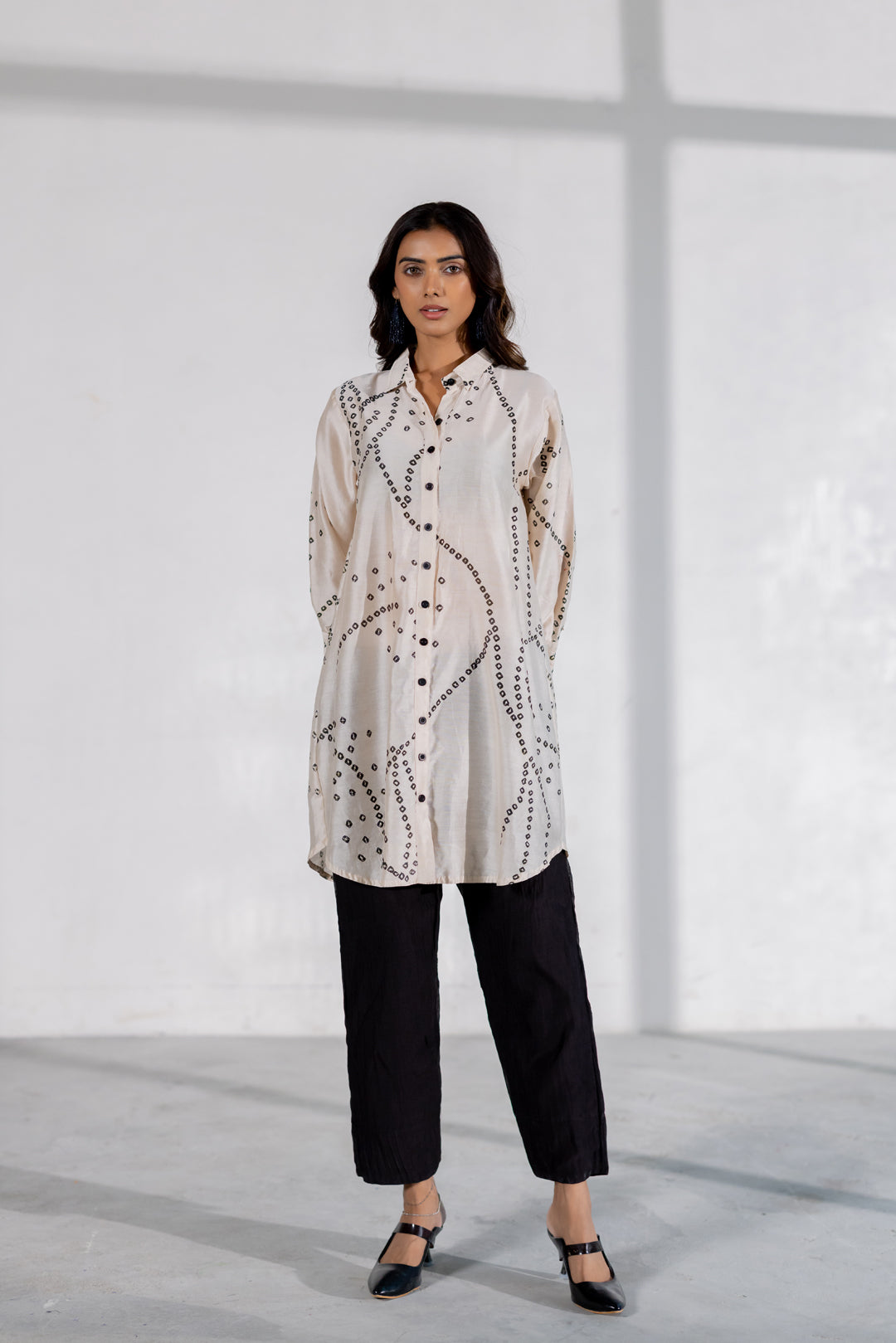 Ivory Wander Bandhani Shirt Set