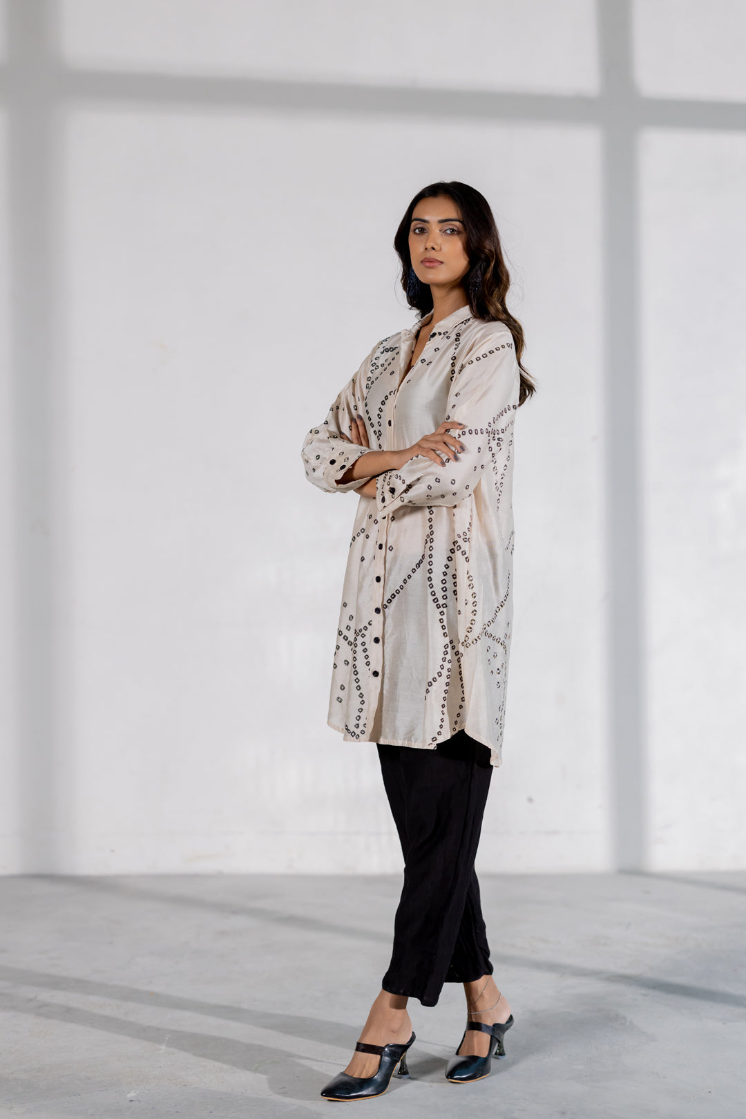 Ivory Wander Bandhani Shirt Set