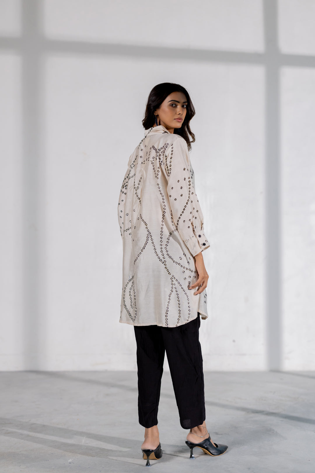 Ivory Wander Bandhani Shirt Set