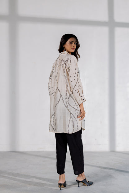 Ivory Wander Bandhani Shirt Set
