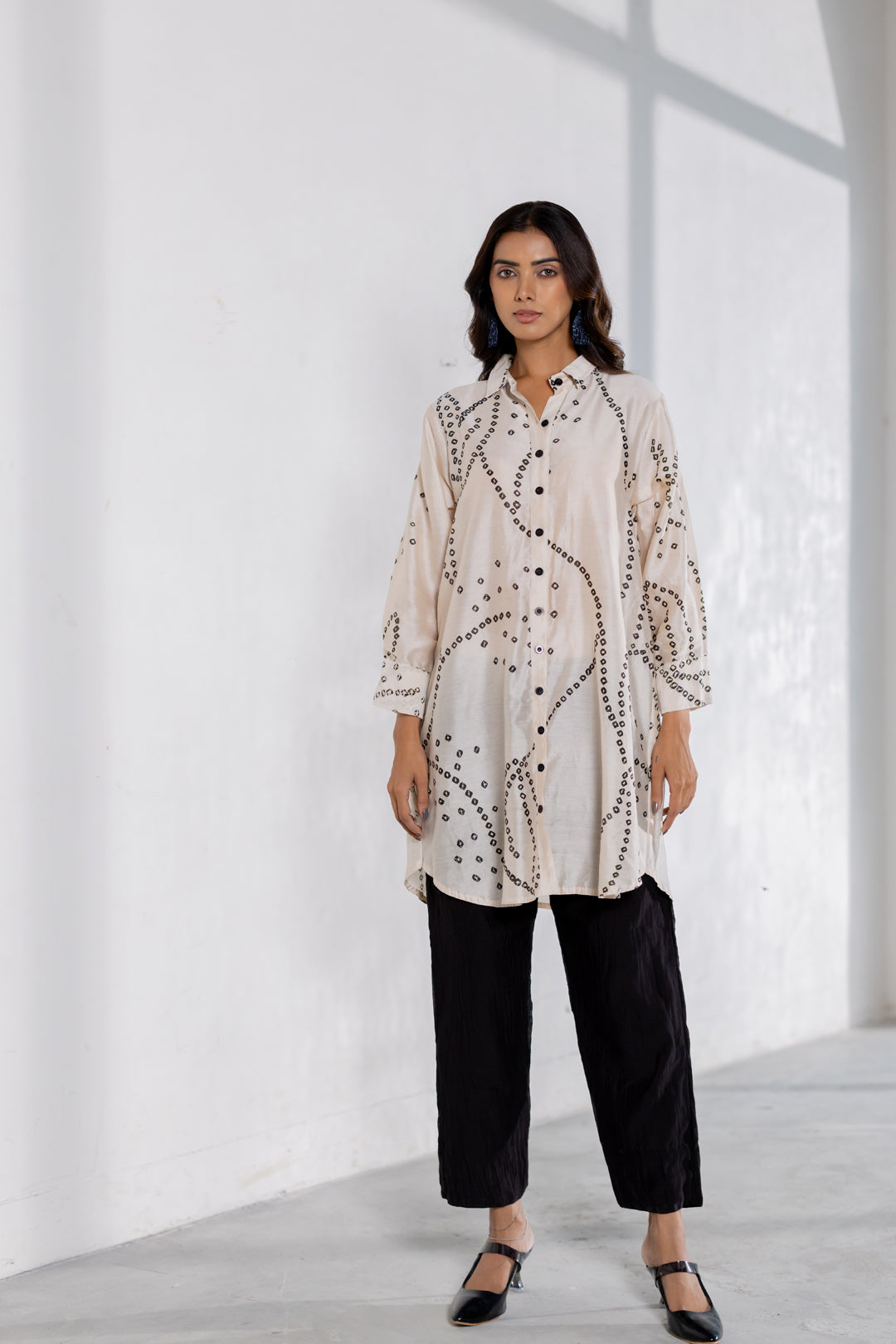 Ivory Wander Bandhani Shirt Set