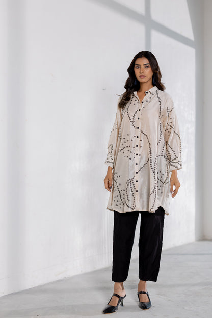 Ivory Wander Bandhani Shirt Set