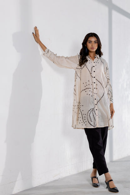Ivory Wander Bandhani Shirt Set