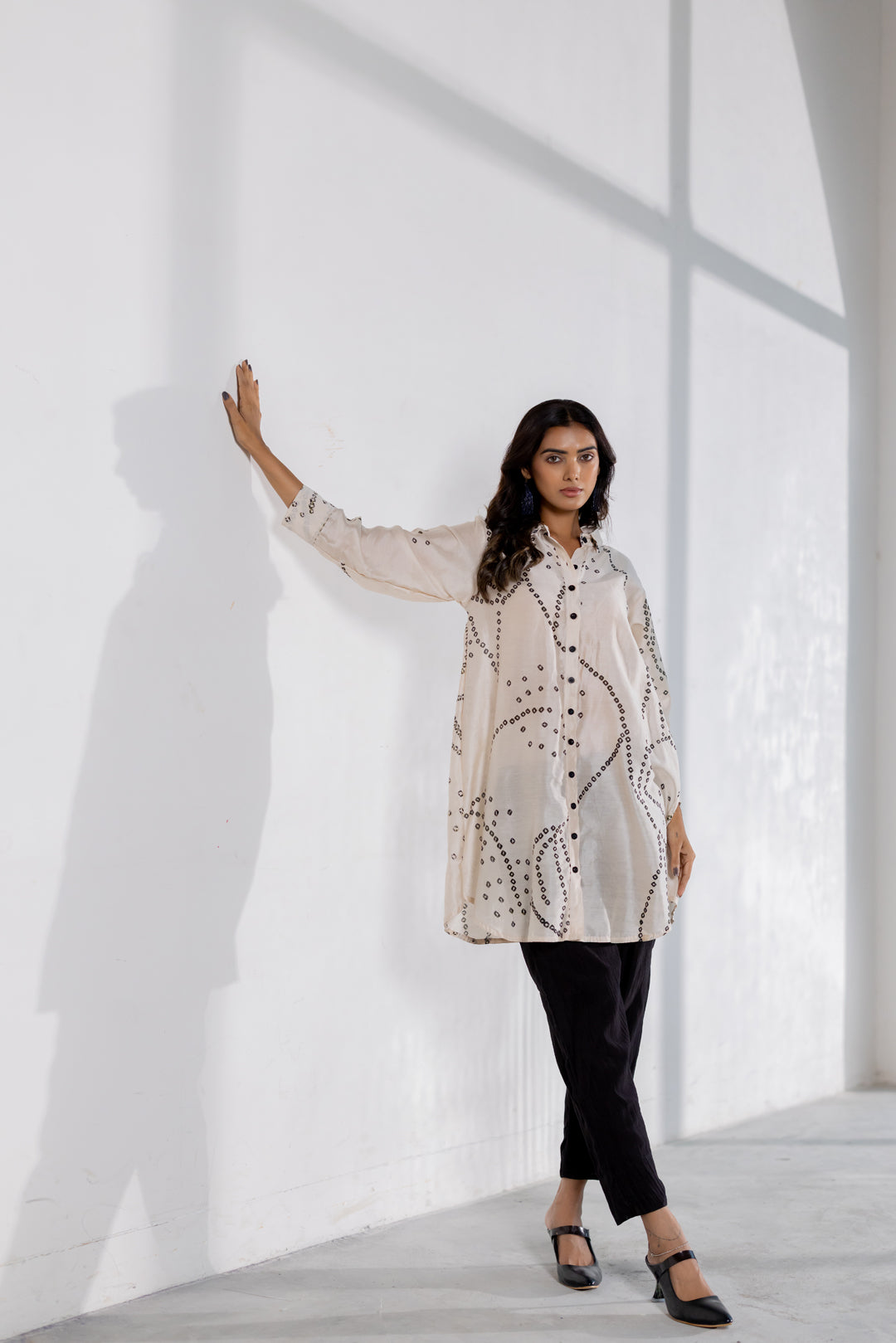 Ivory Wander Bandhani Shirt Set
