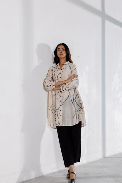 Ivory Wander Bandhani Shirt Set