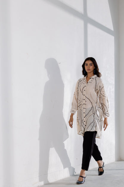 Ivory Wander Bandhani Shirt Set