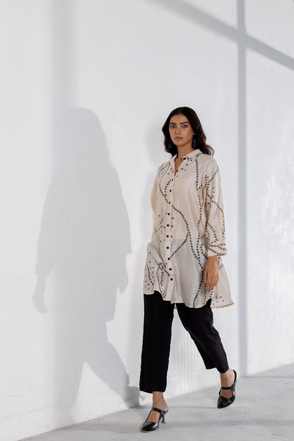 Ivory Wander Bandhani Shirt Set