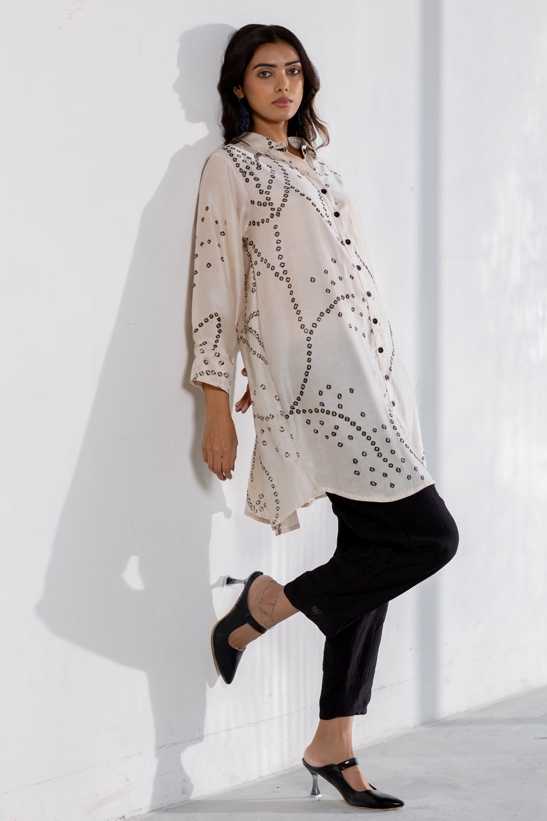 Ivory Wander Bandhani Shirt Set