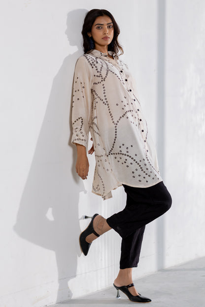 Ivory Wander Bandhani Shirt Set