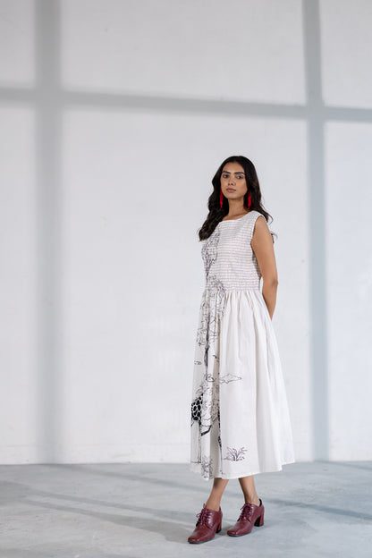Savannah Smocked Midi Dress with Shrug