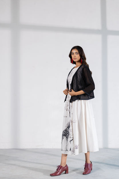 Savannah Smocked Midi Dress with Shrug